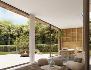 3D render of an extionsion to a classic Dutch villa